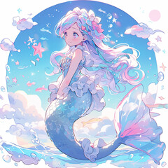 Obraz na płótnie Canvas the mermaid princess on the sea, AI Generative 