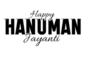 Happy Hanuman Jayanti lettering vector illustration.