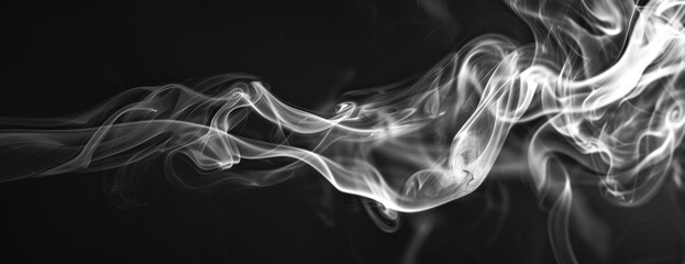 white smoke on black background monochrome grayscale photography of illuminated incense moody 
