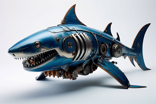 Innovative Blue shark gears. Sea fish science. Generate Ai