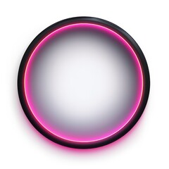 Charcoal round neon shining circle isolated on a white background