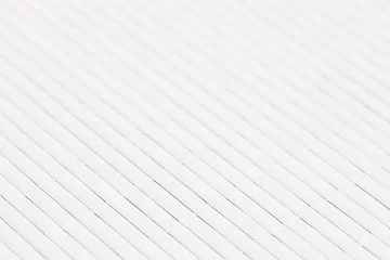 Fotobehang White abstract background made of stitched wooden strips forming a tablecloth © Formatoriginal