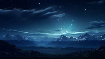 aurora borealis over the mountains,,
A night sky with stars and clouds in the sky

