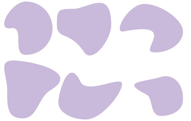 Memphis blob forms, isolated variety of colored liquid shapes with splashes design. Vector flat cartoon, typography or banners templates, abstract background for text, copy space on icons set