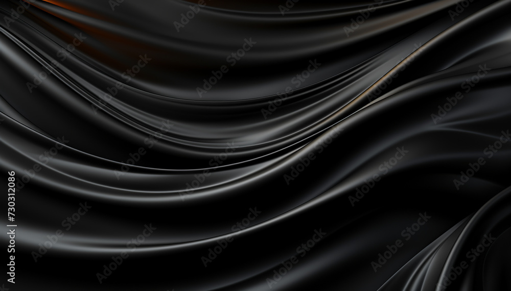 Poster smooth satin curtain flowing in a wave pattern generated by ai