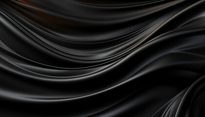 Smooth satin curtain flowing in a wave pattern generated by AI