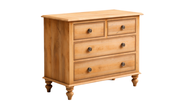 Chest of drawers isolated on white or transparent background