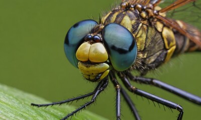 Nature's Ballet: Exquisite Closeup of a Dragonfly's Micro World