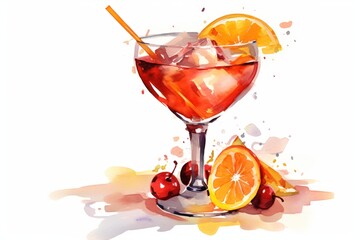 Cosmopolitan cocktail with orange and cranberry