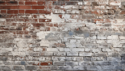 Obraz premium Dirty old brick wall with rough cement backdrop generated by AI