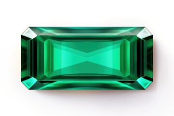 Emerald rectangle isolated on white background