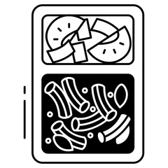 bow-tie pasta glyph and line vector illustration