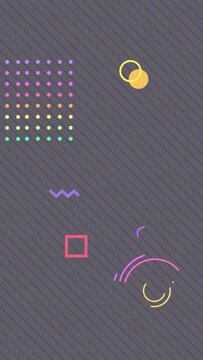 abstract background with circles, squares and geometric shapes
