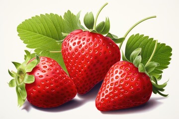 Strawberries isolated on white