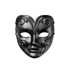 Black opera mask isolated on white or transparent background