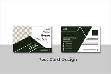 real estate modern vector post card design template