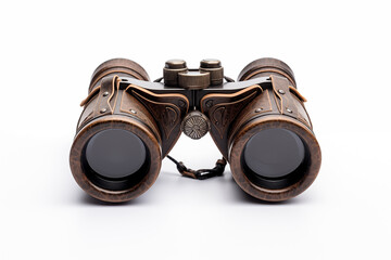 old binoculars isolated on white