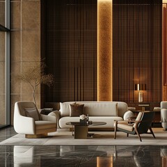 modern living room with fireplace