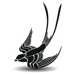 Swallow bird logo design. Fying bird vector illustration