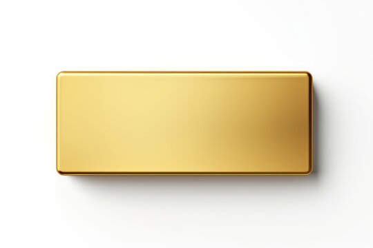 Gold rectangle isolated on white background