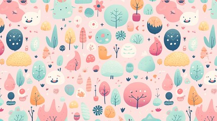 cute pastel pattern. cartoon background