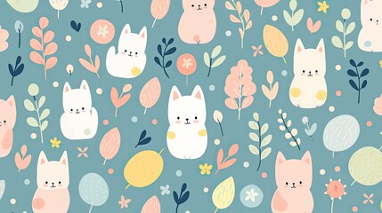 cute pastel pattern. cartoon background