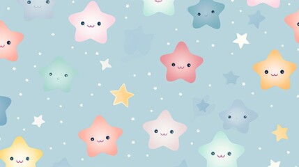 Fototapeta premium cute stars pastel pattern. cartoon star background