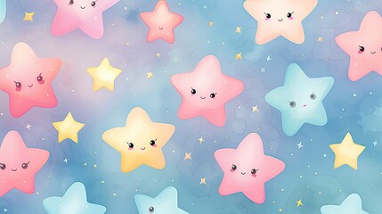 cute stars pastel pattern. cartoon star background