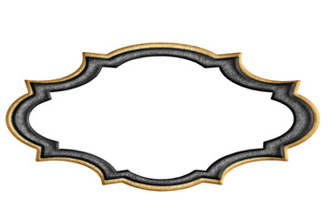 vintage combined two-tone figured metal frame isolated on white