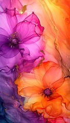 amazing floral art background . Natural luxury abstract fluid art painting in alcohol ink technique