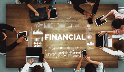 Finance and Money Transaction Technology Concept. Icon Graphic interface showing fintech trade...