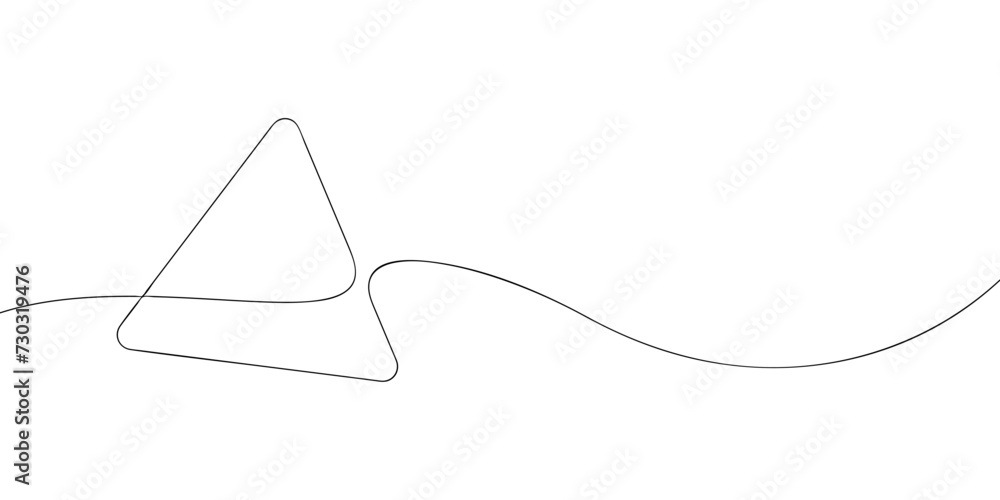 Wall mural a single line drawing of a triangle. continuous line triangle icon. one line icon. vector illustrati