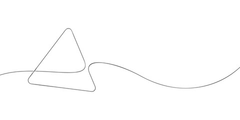 A single line drawing of a triangle. Continuous line triangle icon. One line icon. Vector illustration