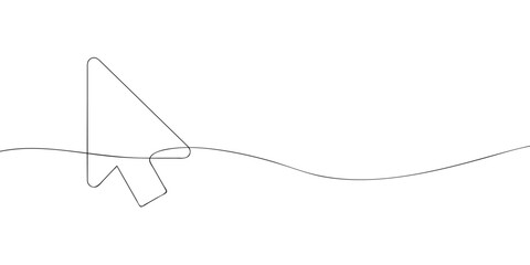 A single line drawing of a cursor. Continuous line cursor icon. One line icon. - obrazy, fototapety, plakaty