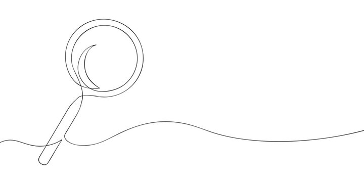 recommend clip art: A magnifier drawing in one line. Magnifying glass vector icon.
