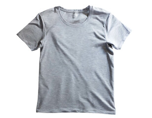 graues Tshirt isoliert auf weißen Hintergrund, Freisteller