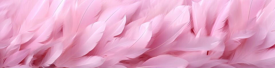 Obraz premium Banner of an abstract light pink feathers as background texture