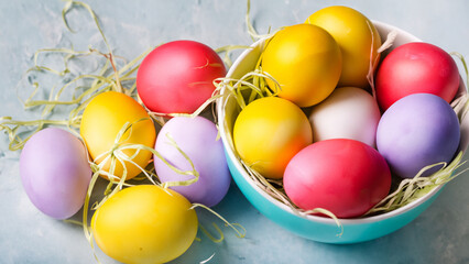 Fototapeta na wymiar colored eggs ready for easter