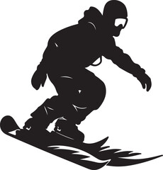 snowboarding silhouette vector illustration