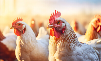 Chickens at a poultry farm.