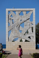 Fototapeta premium Monument to fallen fighters and victims of fascist terror, war memorial, Rovinj, Croatia, Istria
