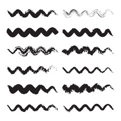 Vector Set of Hand Drawn Doodle Lines Isolated on White Background, Sketched Design Elements, Black Lines, Isolated Set.