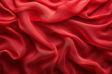 Abstract red fabric with soft wave texture background