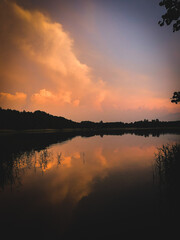 sunset over the lake