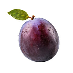Damson plum fruit on transparent background