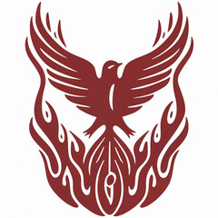 Obraz premium Divine Embrace Winged Messenger in Flames