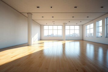 Fototapeta premium An Empty Room With Abundant Windows