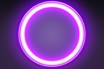 Lilac round neon shining circle isolated on a white background