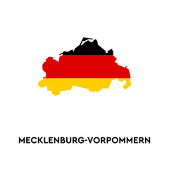 Fototapeta premium Mecklenburg-Vorpommern outline. Germany city. Silhouette map.