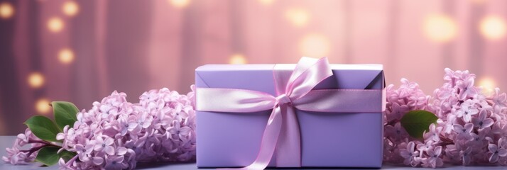 Lilac handmade shiny gift box
